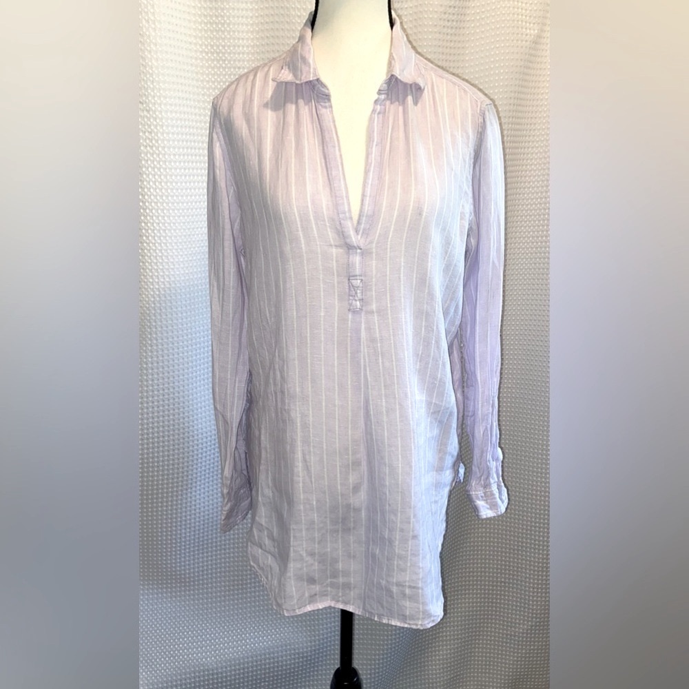GAP 100% linen lilac popover Tunic‎ blouse size medium